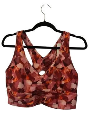 MultiColoured Penningtons ActiveZone Women's Low Support Ruching V-Neck Crop Top